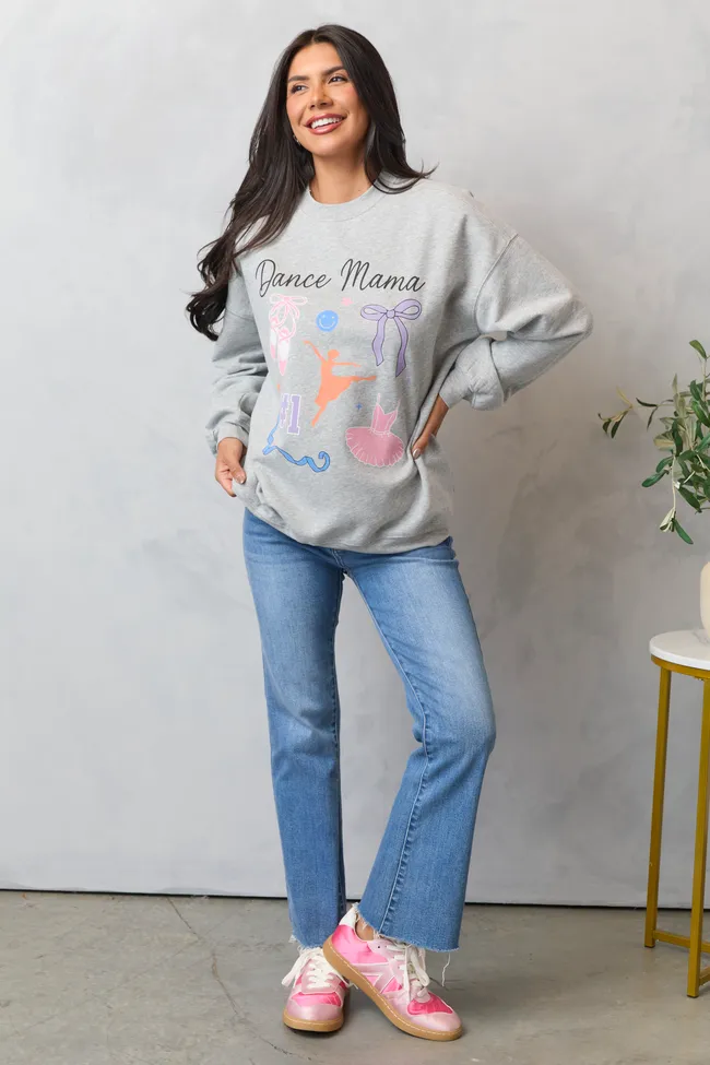 Dance Mama Icons Light Grey Graphic Sweatshirt EcoFriendlyDyeProcess