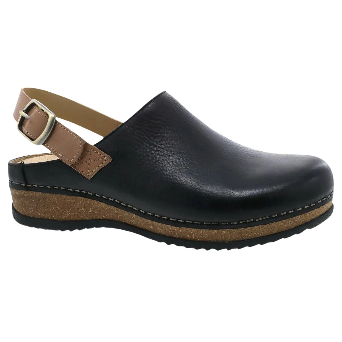 Dansko Women's Merrin Black Waxy Milled Mule synthetic leather