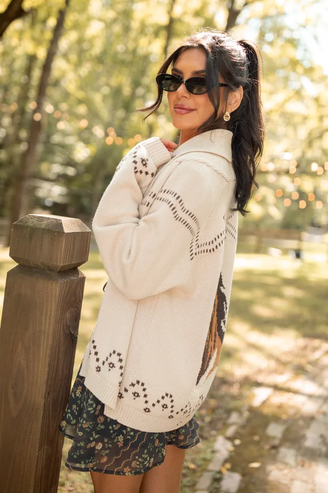 Darby Ivory Western Horse Cardigan Carry Ease Wind Glow