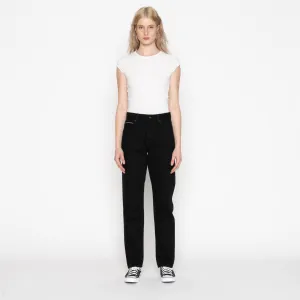 Slim Smooth Super Girl - Solid Black Selvedge Washed - Black