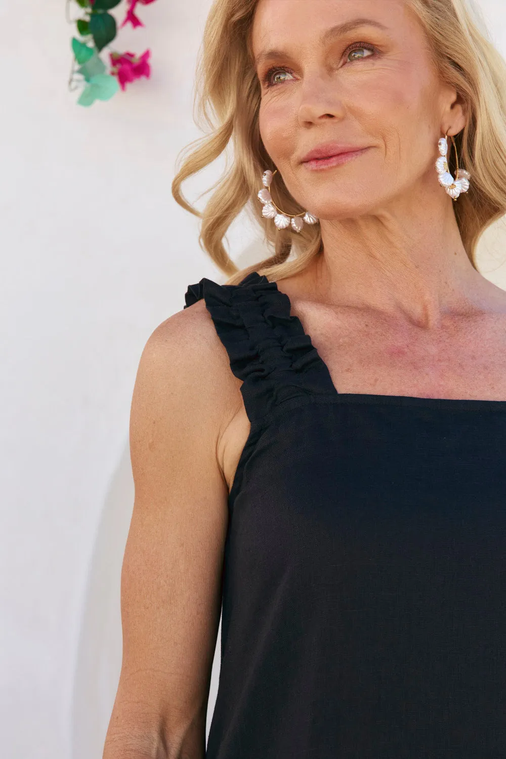 Claire Maxi Linen Dress in Black Trend Movement