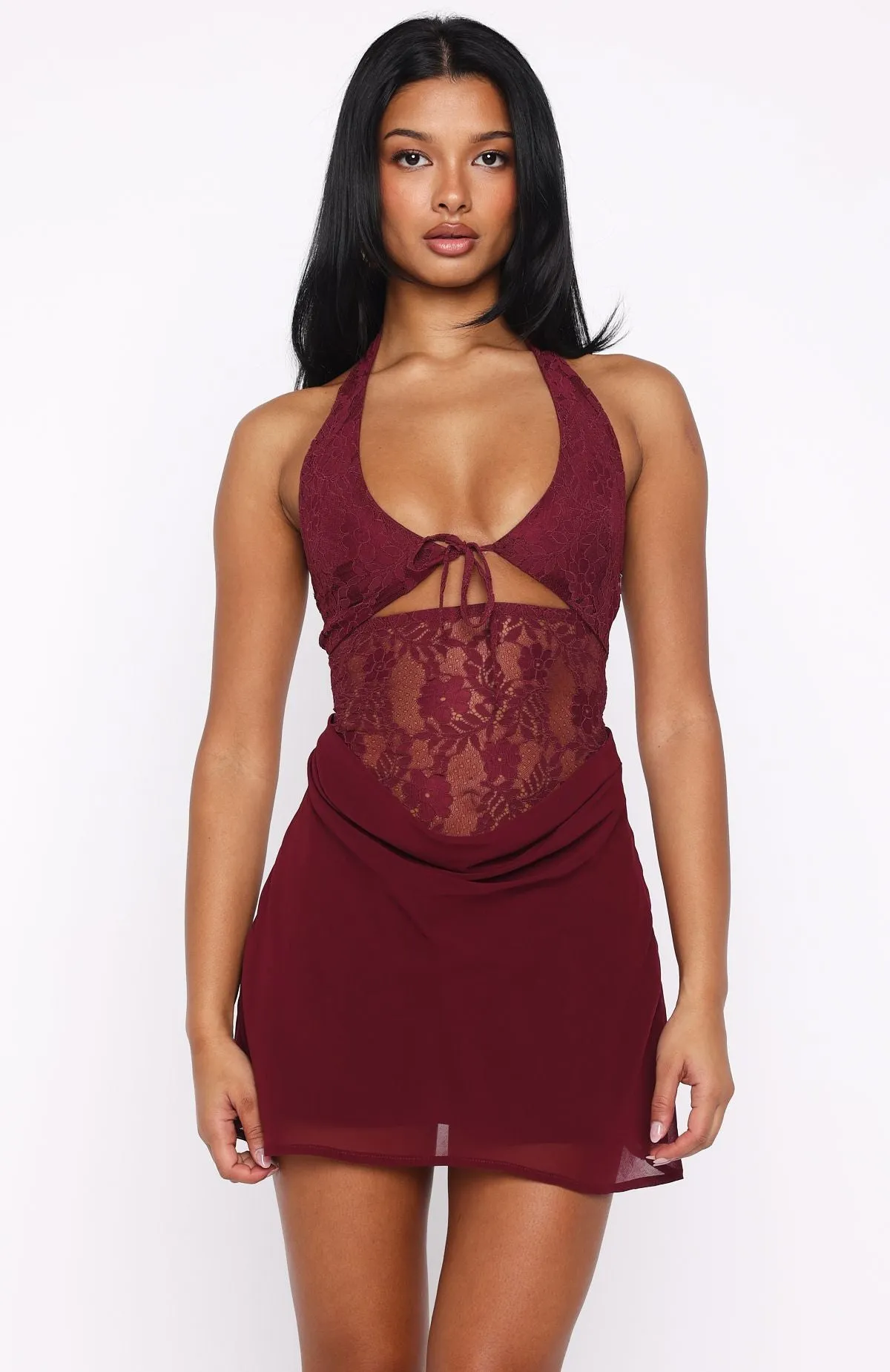 Diamonds Are Forever Mini Dress Burgundy Vibrant Edge