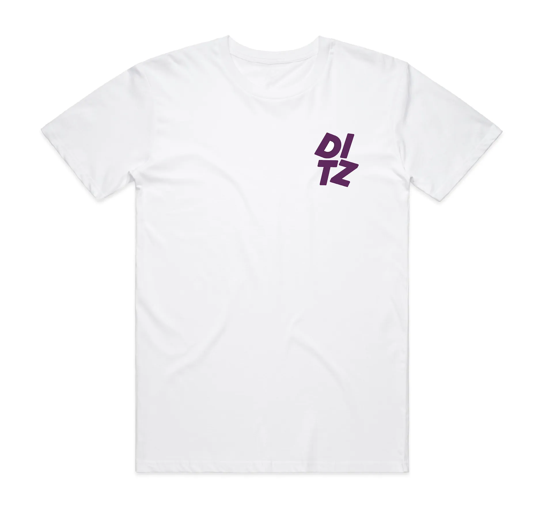 DITZ Pocket Logo White T-Shirt Sleek Performance
