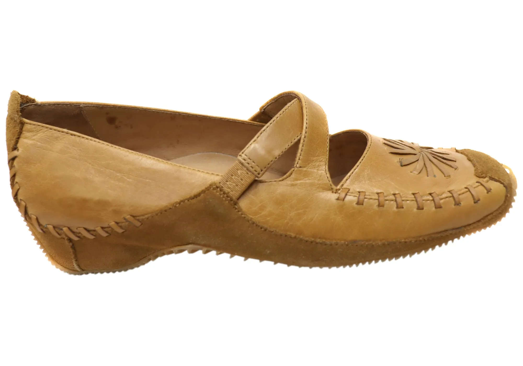 Donna Velenta Lester Womens Comfortable Leather Shoes Shock Absorbing Step Easy