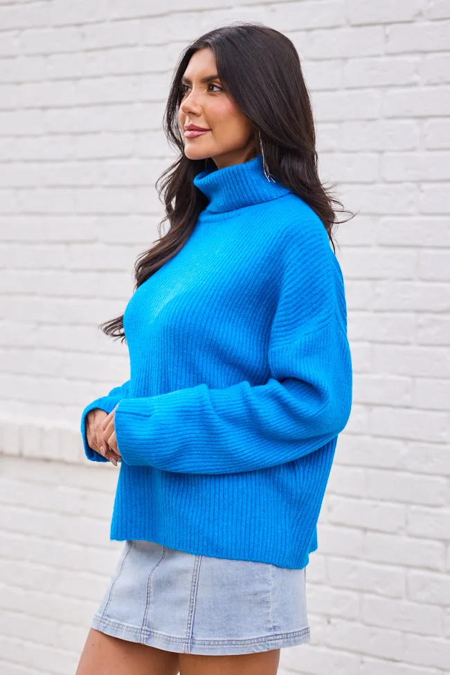 AI Core Professional Clothing Dorothy Electric Blue Turtleneck Sweater