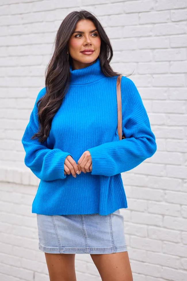 Dorothy Electric Blue Turtleneck Sweater QuickRelease Fasteners