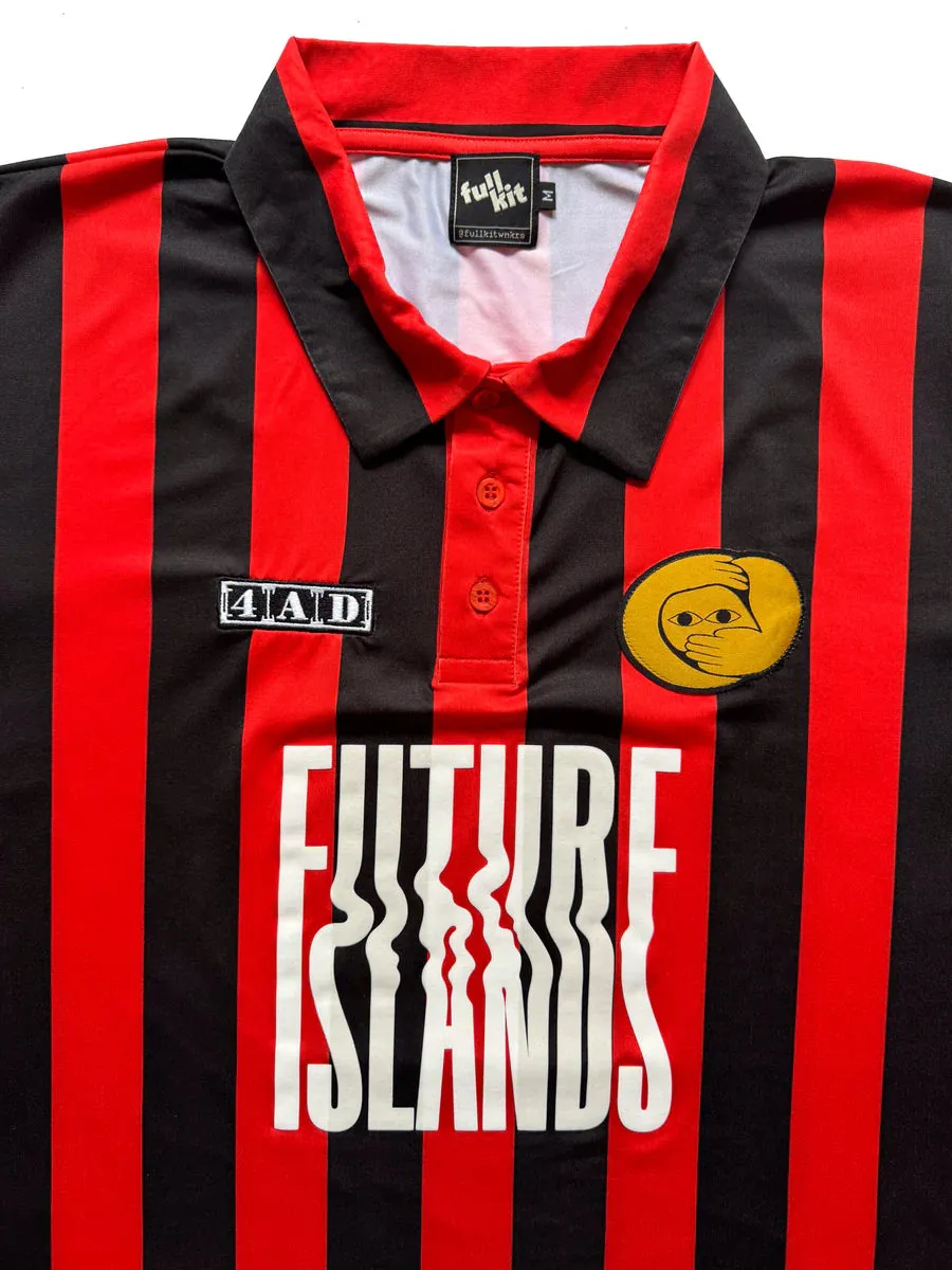 Red Striped Full Kit Soccer Jersey Non Toxic Printing Heat Transfer Printing