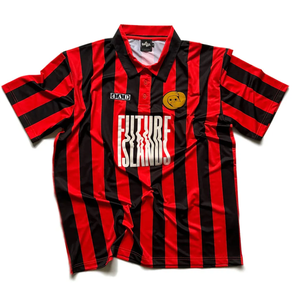 Comfortable And Versatile Red Striped Full Kit Soccer Jersey