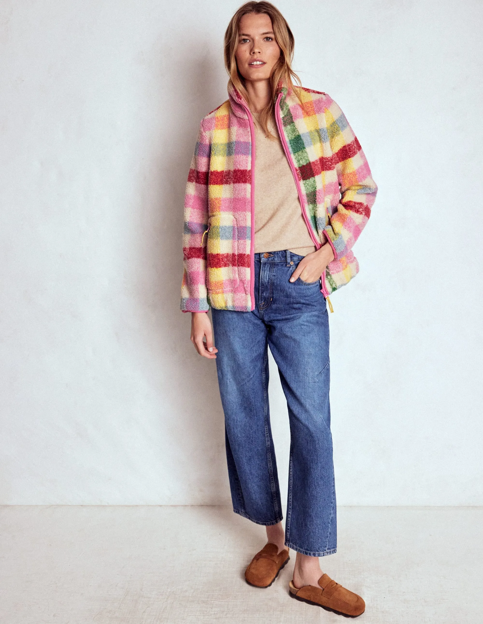 Westminster Borg Jacket-Multi, Check Flexible Fit Compact Packable