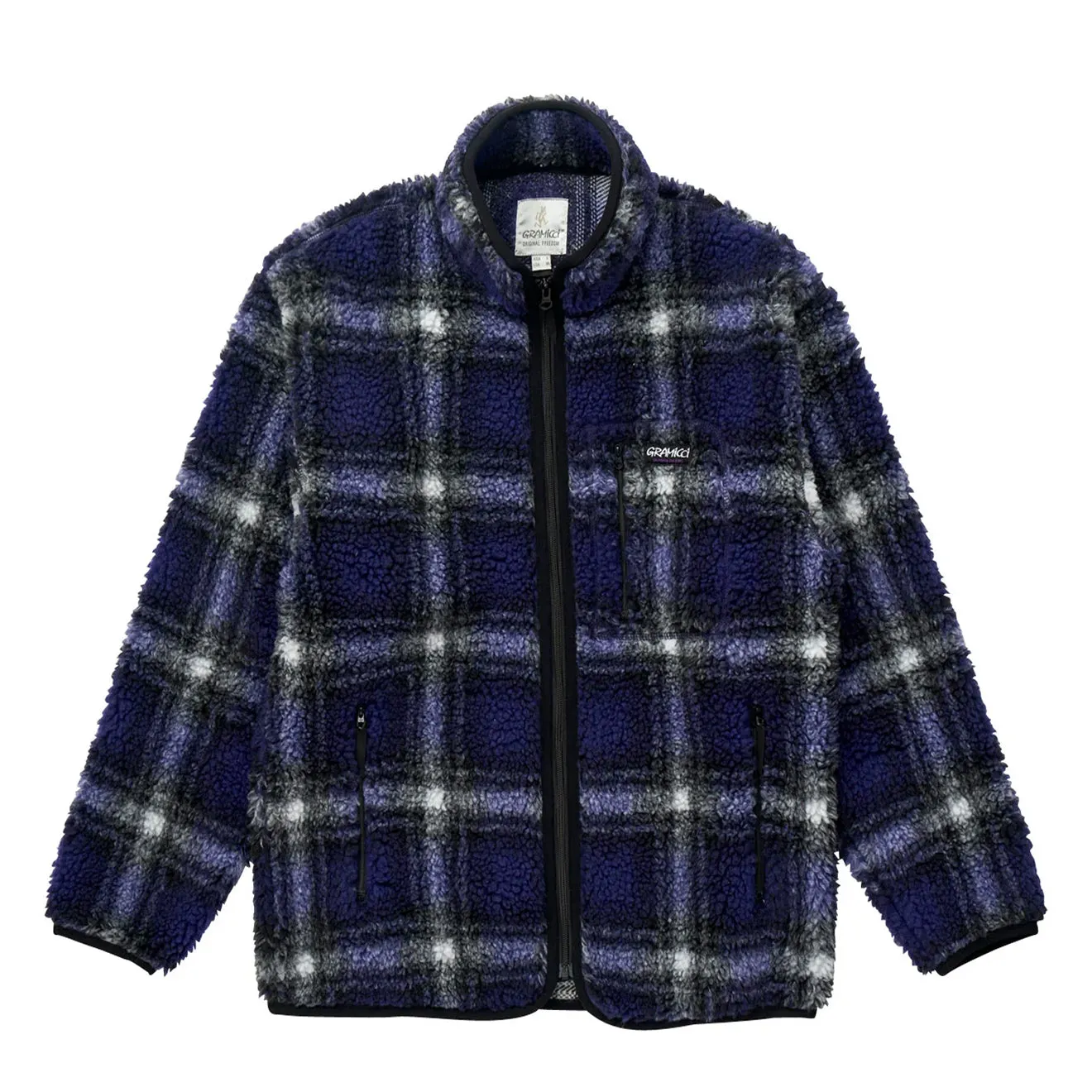 Gramicci Womens Shadow Plaid Sherpa Jacket Purple Shadow Plaid Lightweight Wear