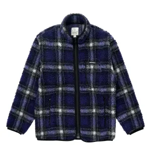 Gramicci Womens Shadow Plaid Sherpa Jacket Purple Shadow Plaid Effortless Layer