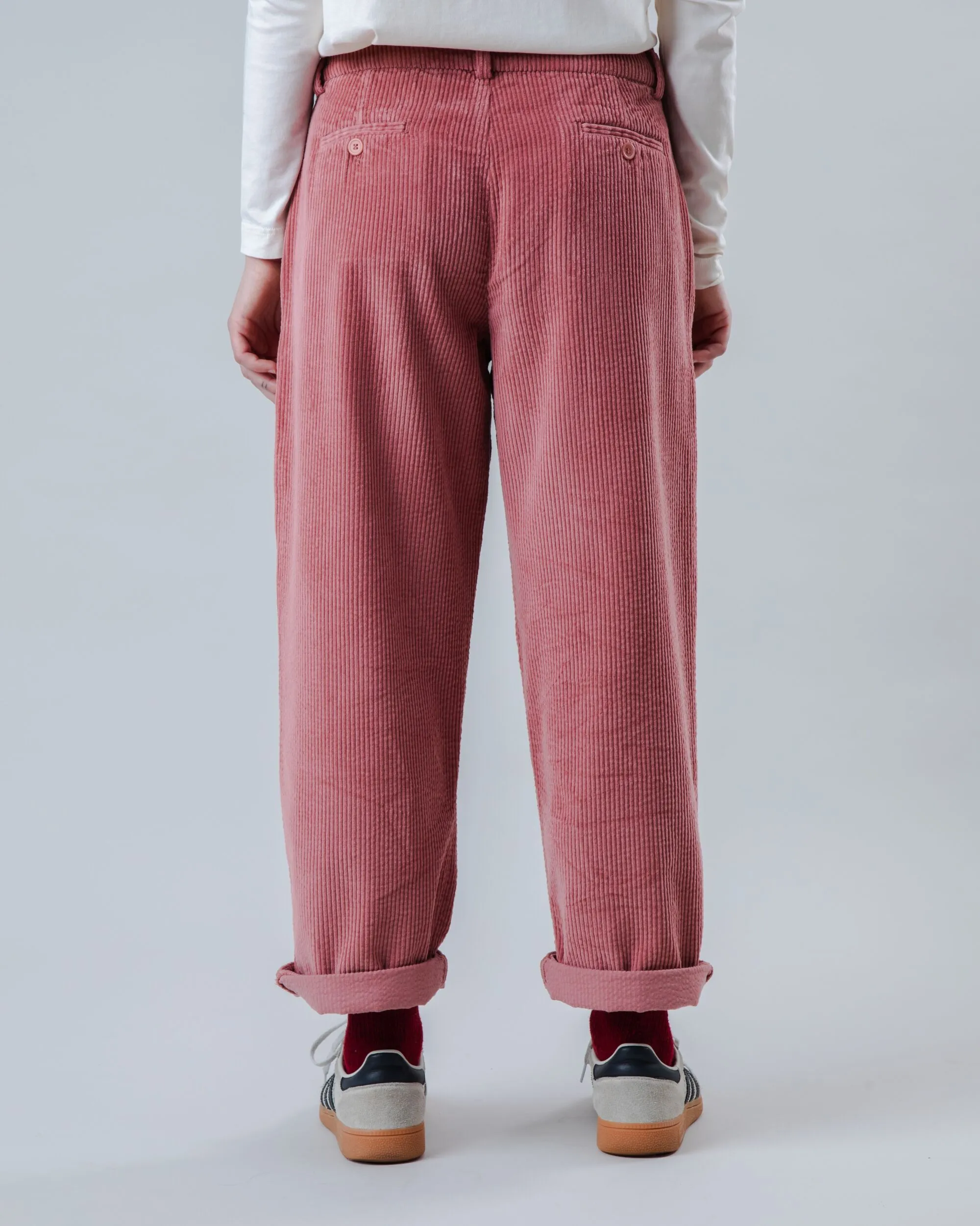 Full Flex Corduroy Pleated Pants Rose