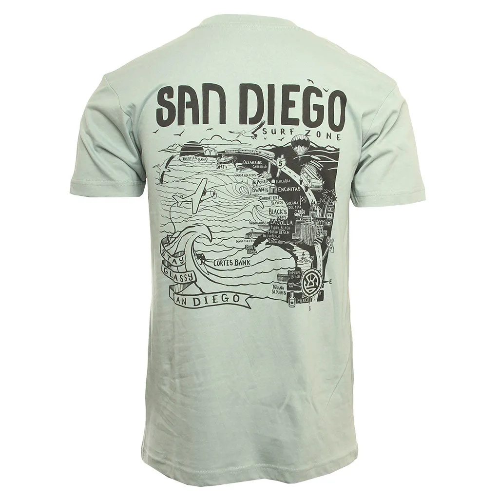 Hansen Mens Shirt San Diego Map Breathable mesh