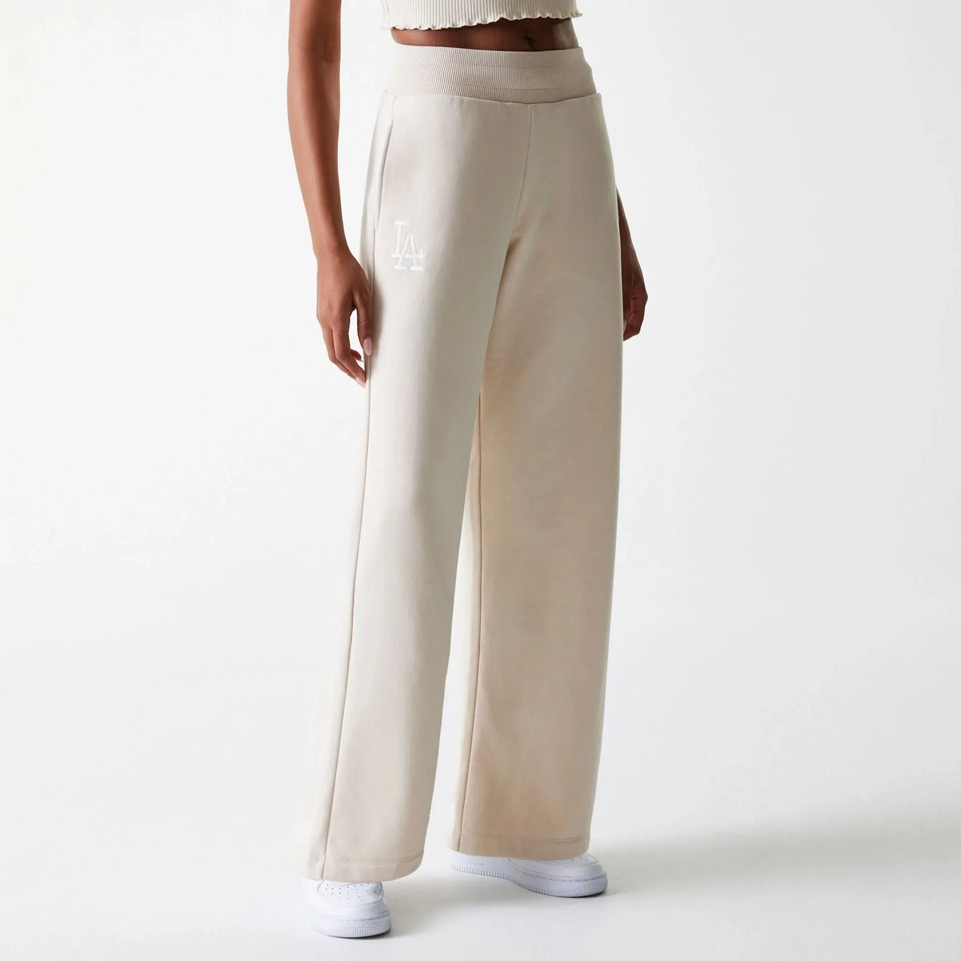 LA Dodgers Womens MLB Tonal Light Beige Straight Leg Joggers HeatRegulatingLining Double Stitched