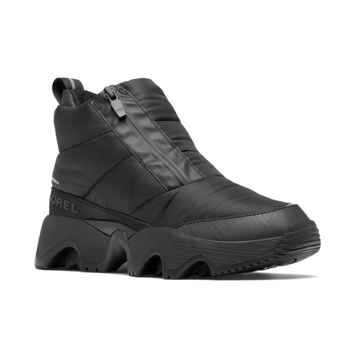 Sorel Women's Kinetic Impact Puffy Zip Black/Sea Salt Waterproof CanvasMaterial