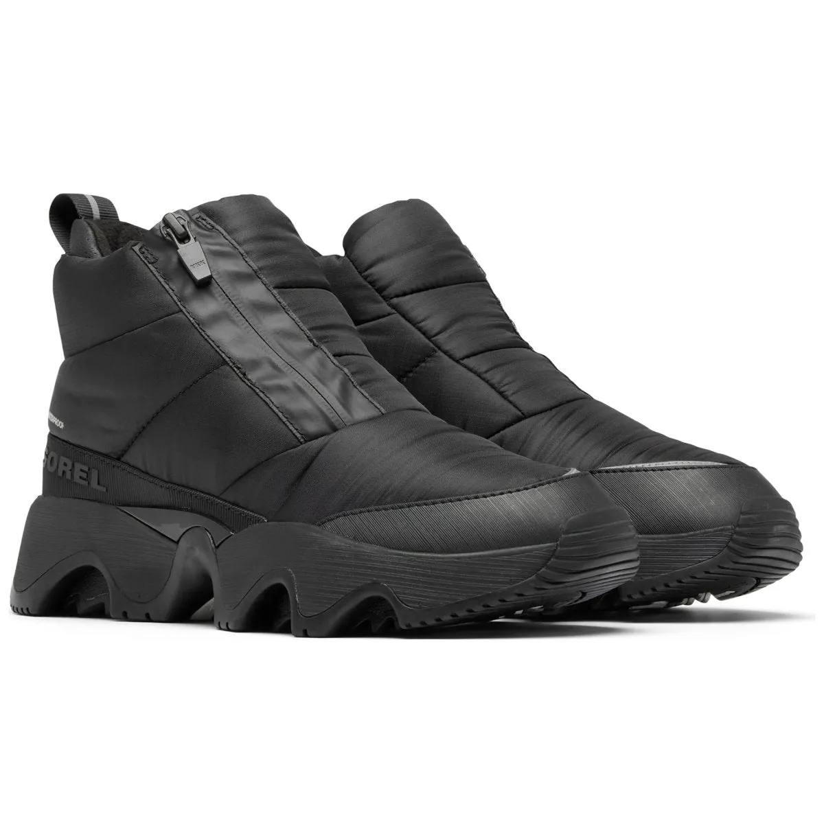 Elastic Band Stream Hike Sorel Women's Kinetic Impact Puffy Zip Black/Sea Salt Waterproof