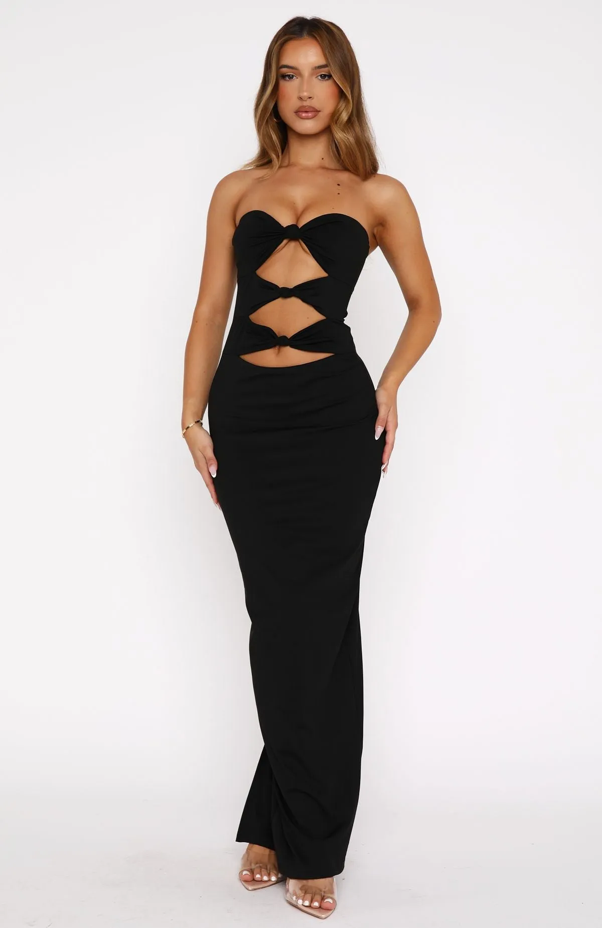 Tonal-Stitching Life After Love Maxi Dress Black