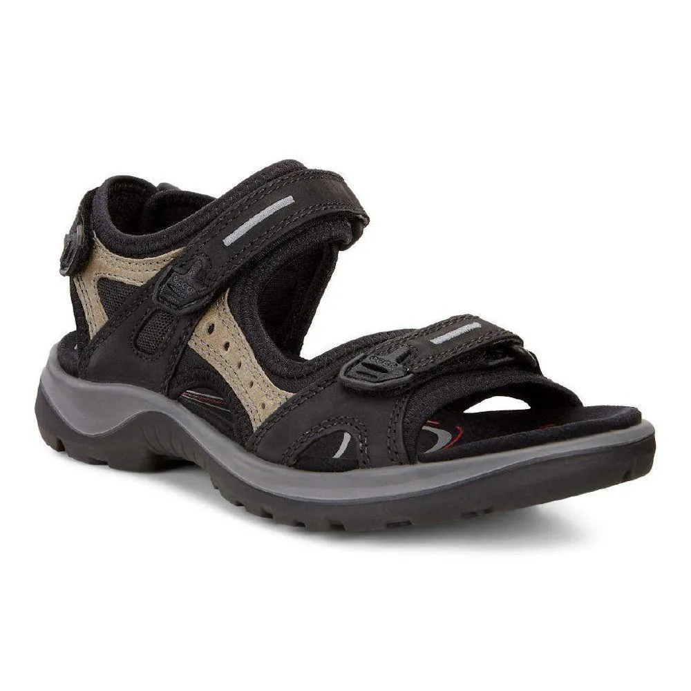 ECCO Women's 069563 Yucatan Sandal Black Nubuck Simple Lines