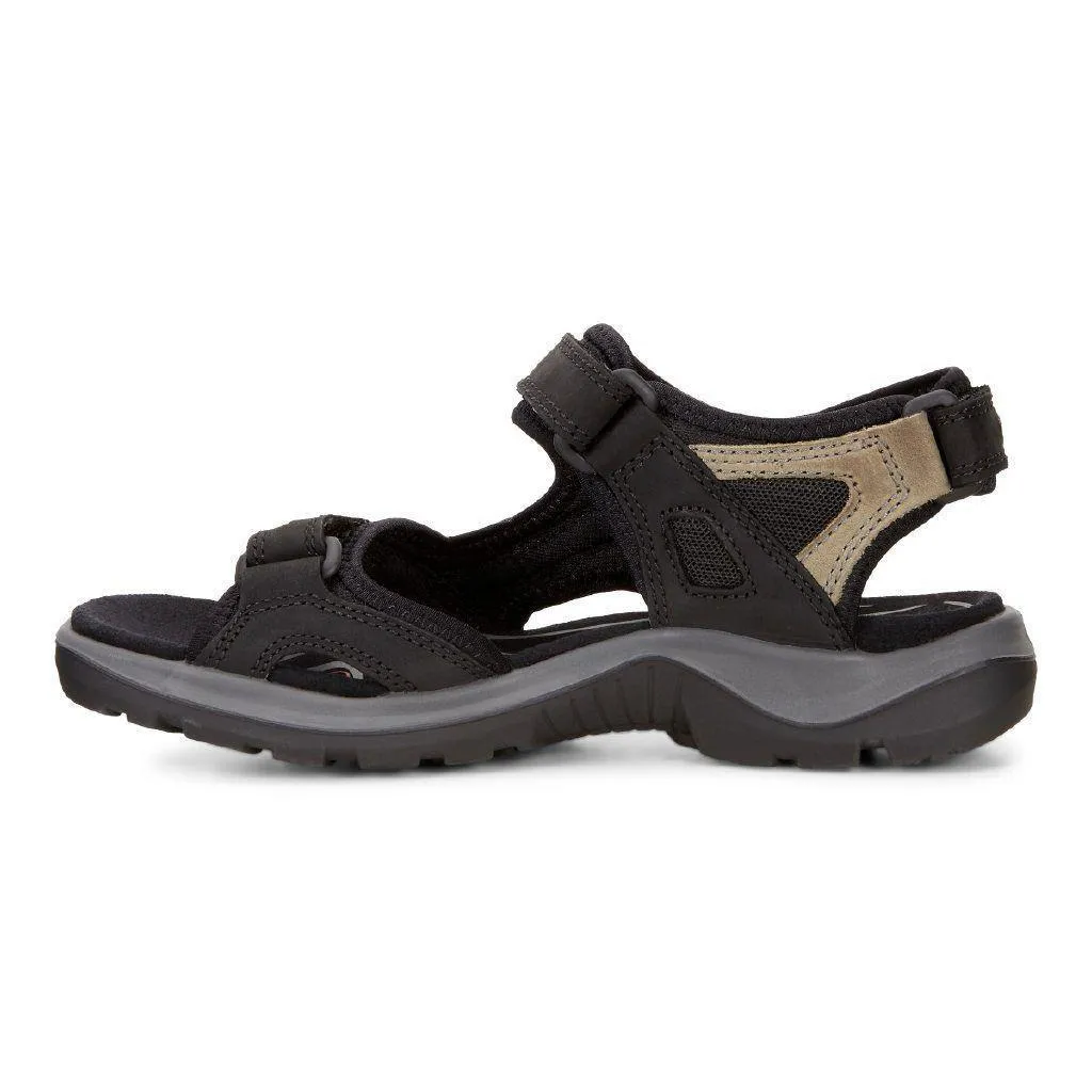 ECCO Women's 069563 Yucatan Sandal Black Nubuck Lounge Style Holiday Outfit