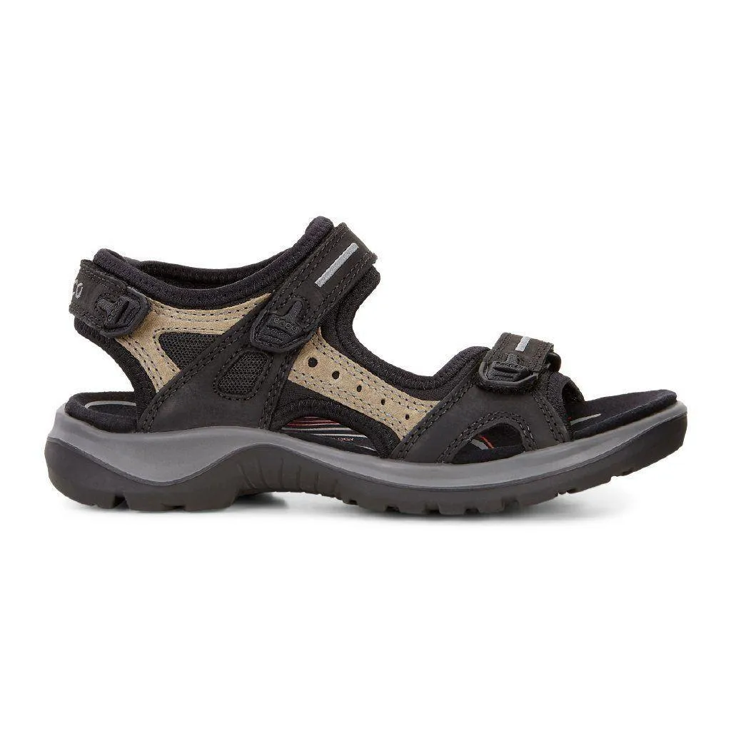 synthetic leather ECCO Women's 069563 Yucatan Sandal Black Nubuck