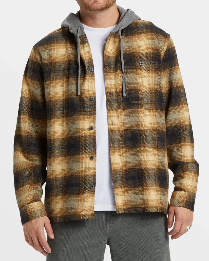 Billabong Mens Shirt Baja Hooded Long Sleeve Flannel LightweightBlend Perfectly Fit