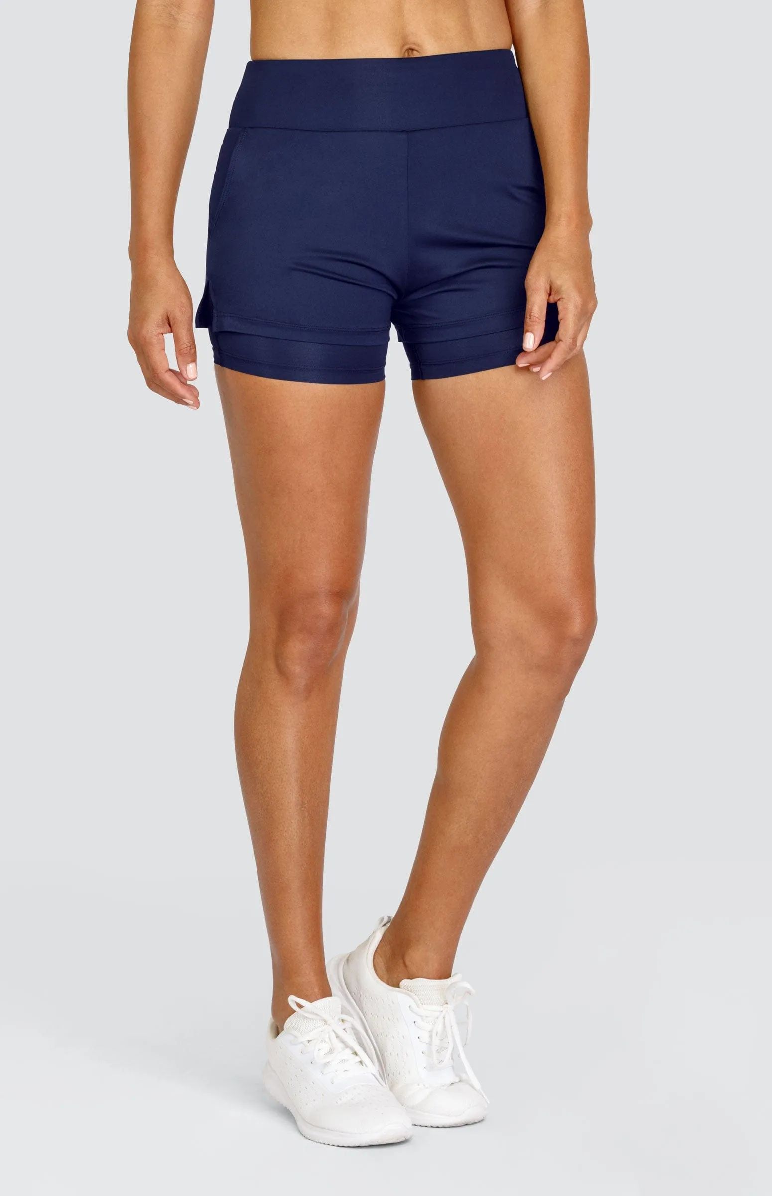 Lulie 4" Short - Navy Blue - FINAL SALE Trendy Comfort Flexibility Built-In