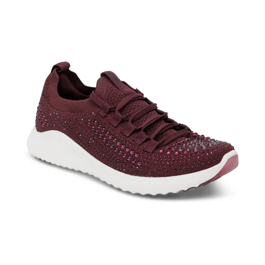 Aetrex Carly Sparkle Lace/Slip on Wine AS268 Mountain Strong