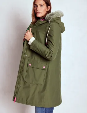 4-In-1 Hooded Parka-Green, Navy, Leopard Borg Foldable Collar Warm Essentials