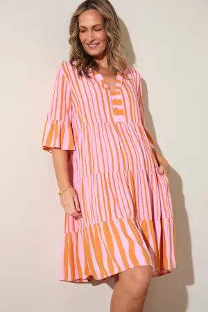 Style Option Scout Tiered Dress in Coral Spring