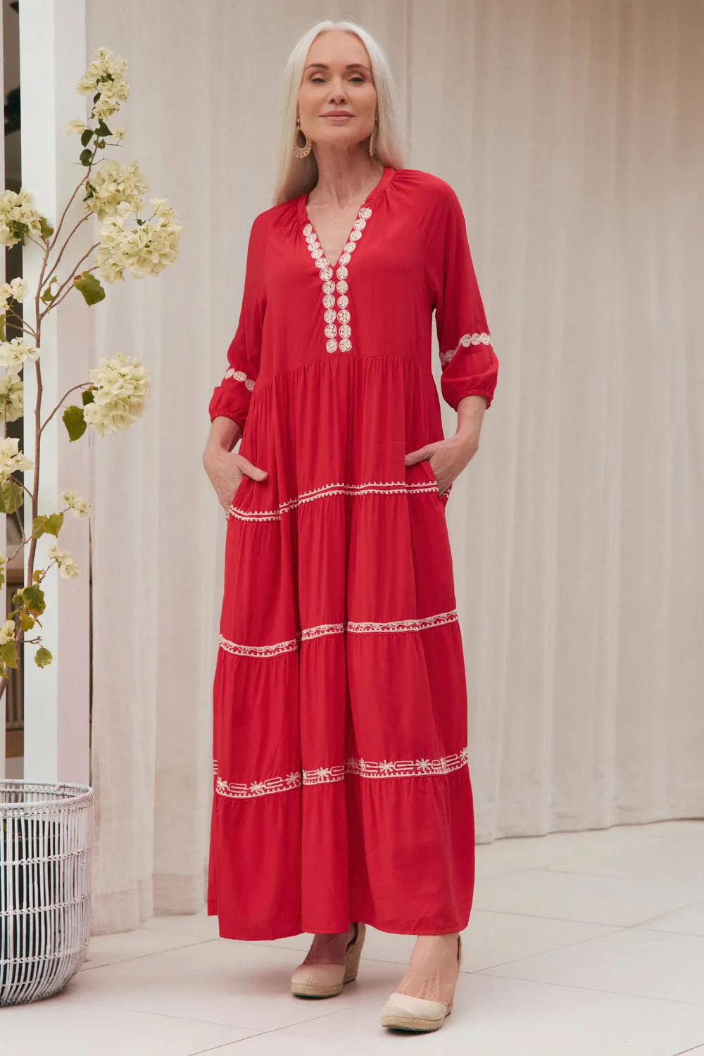 Savannah Tiered Dress in Old Lace understated look