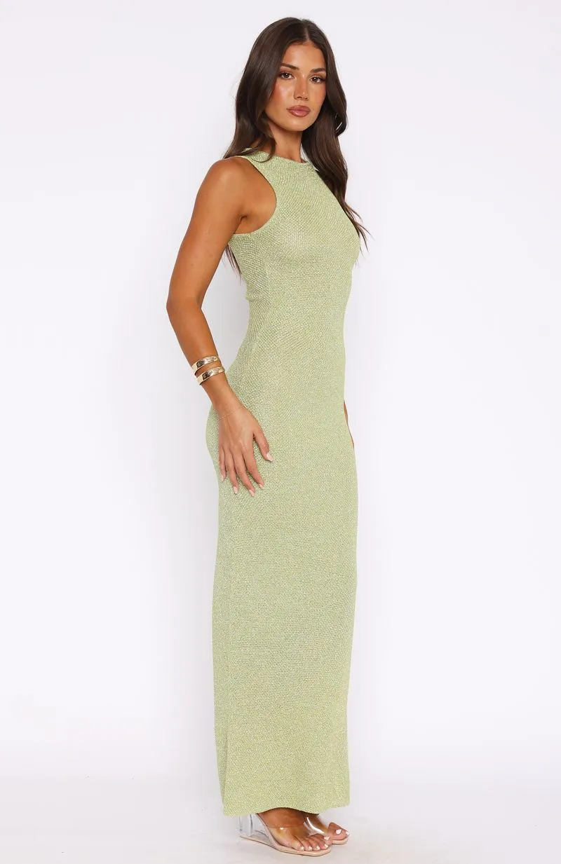 Urban Favorite Vibrant evening gown At Dusk Knit Maxi Dress Apple