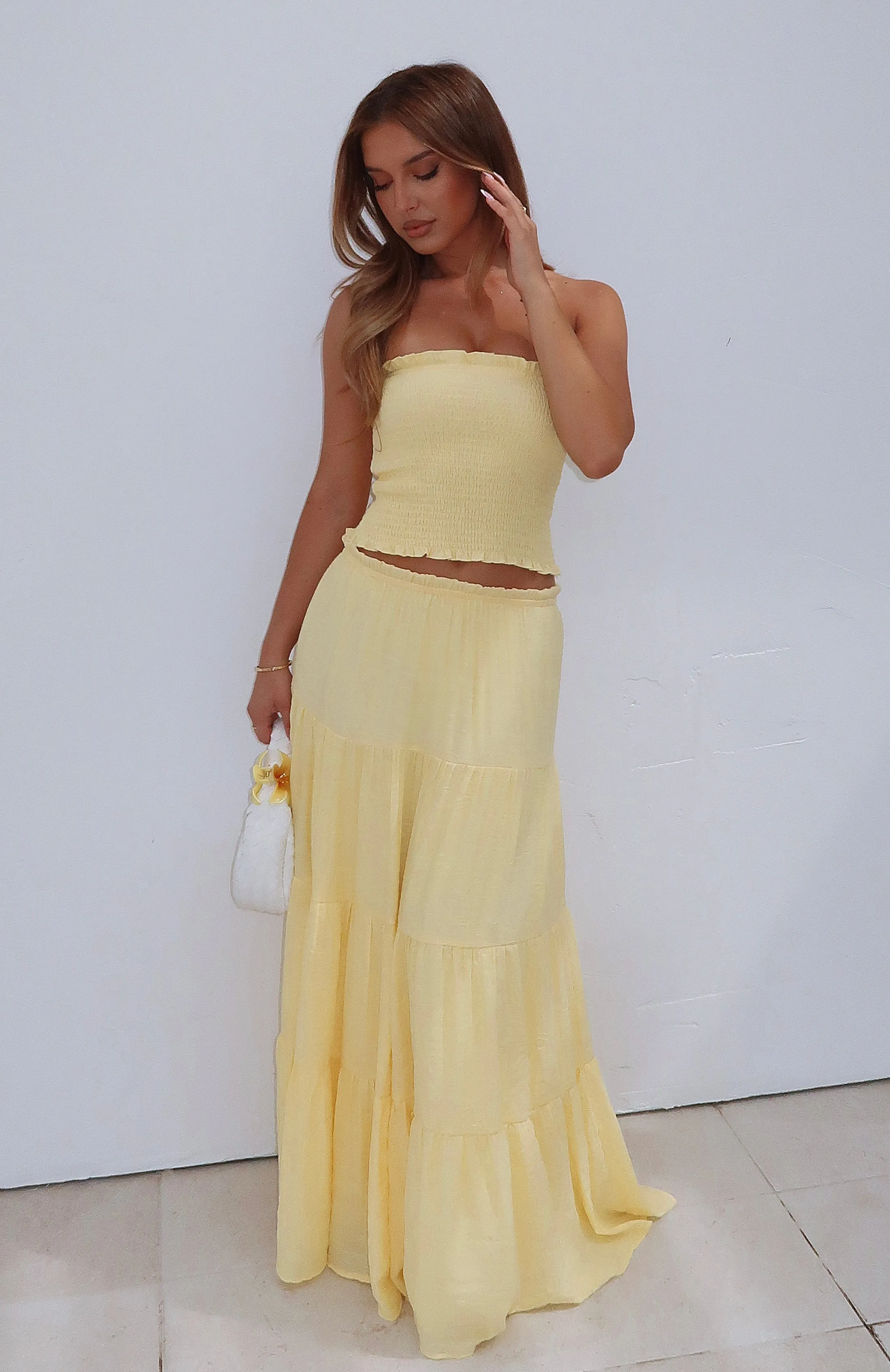 Versatile Comfort Prove Me Right Maxi Skirt Lemon