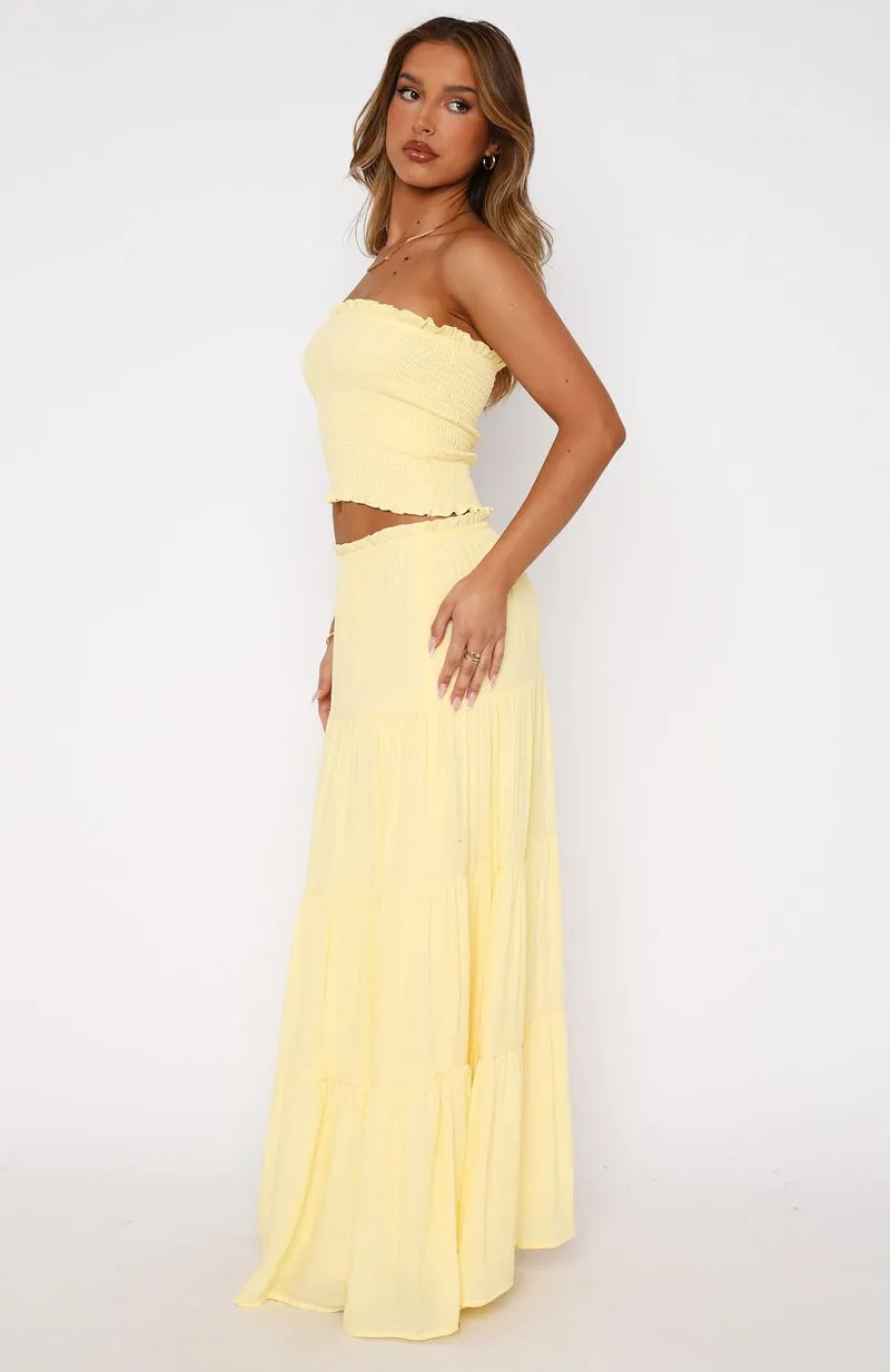 spring fresh Prove Me Right Maxi Skirt Lemon