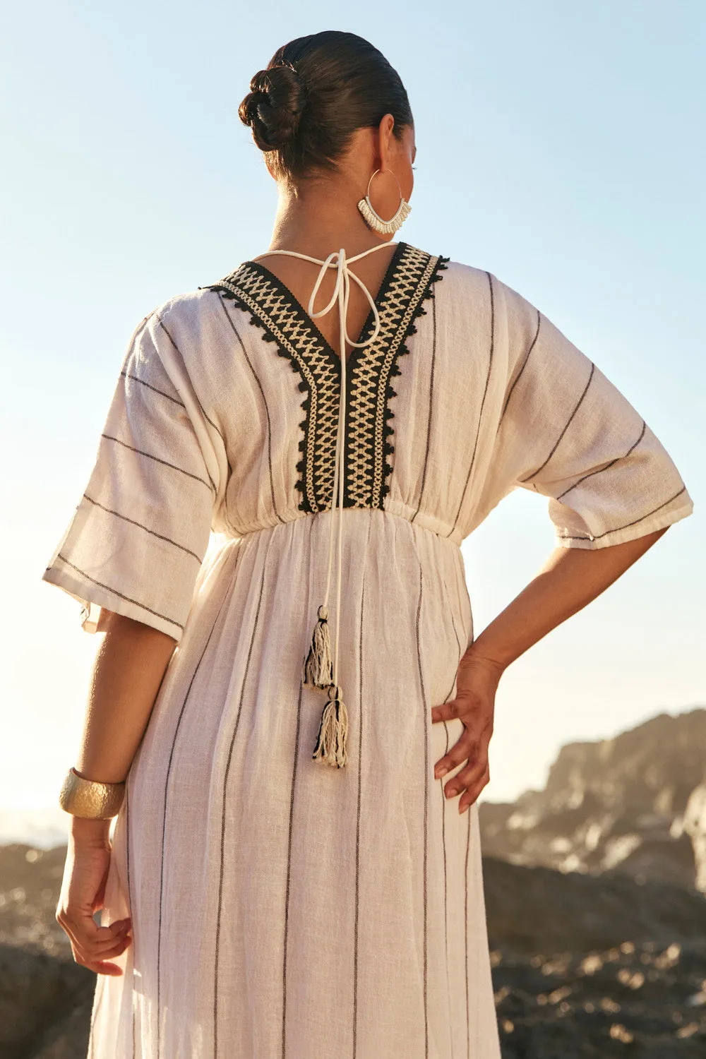 Emily V-Neck Dress in Mariner Fresh Aesthetic