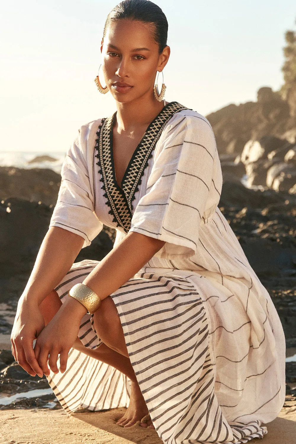 Style Blend Lounge Base Emily V-Neck Dress in Mariner