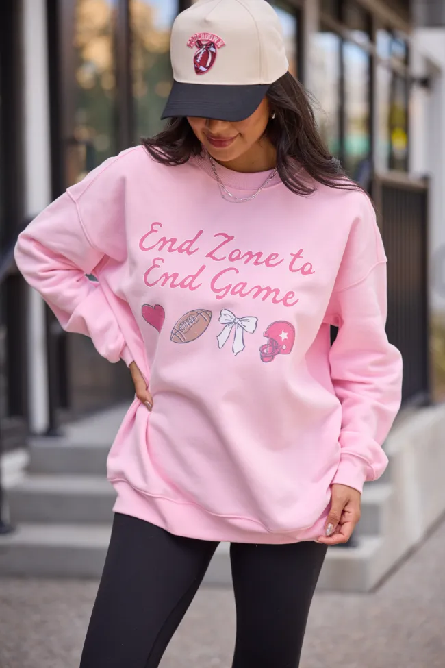 Warm Pants End Zone To End Game Light Pink Graphic Sweatshirt