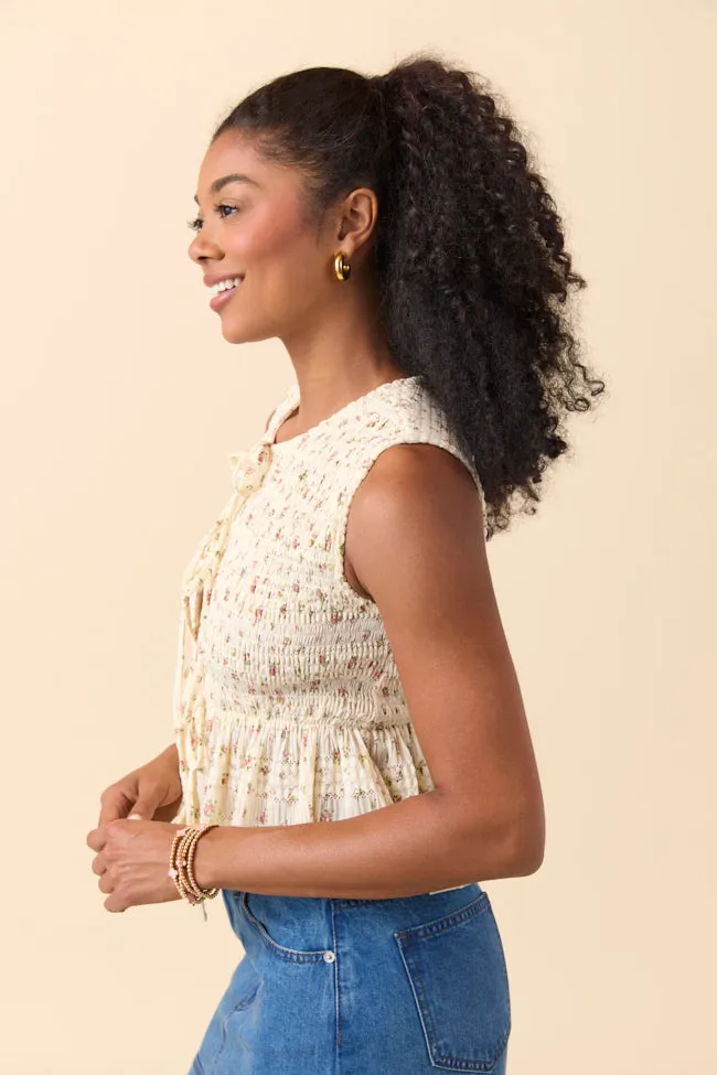 OdorResistant Fabric Luciana Floral Front Tie Top