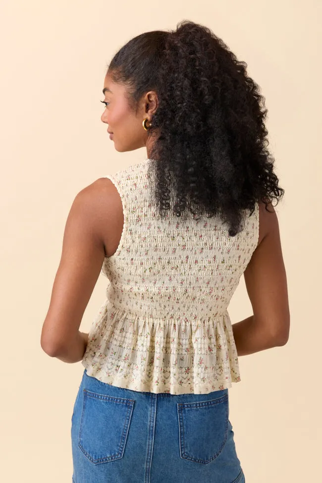 Luciana Floral Front Tie Top Warm Fit