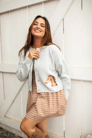 Erika Grey Horse Sweater Cardigan Smart Glow