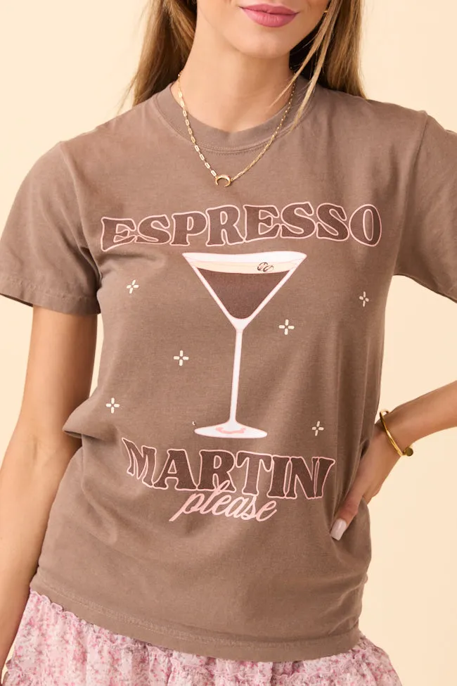 Espresso Martini Please Brown Graphic Tee Comfortable Jacket AntiPilling