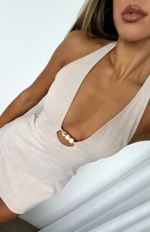 Forever With You Halter Mini Dress Oat bold appearance