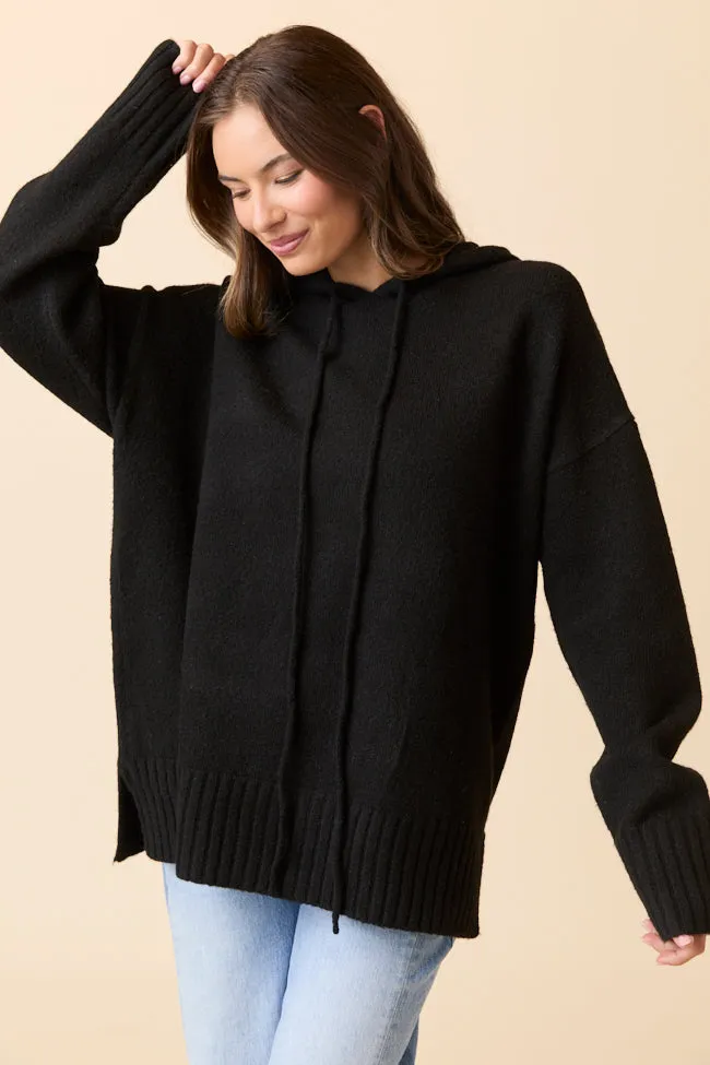 Etta Black Hooded Sweater Casual Trousers Antibacterial lining