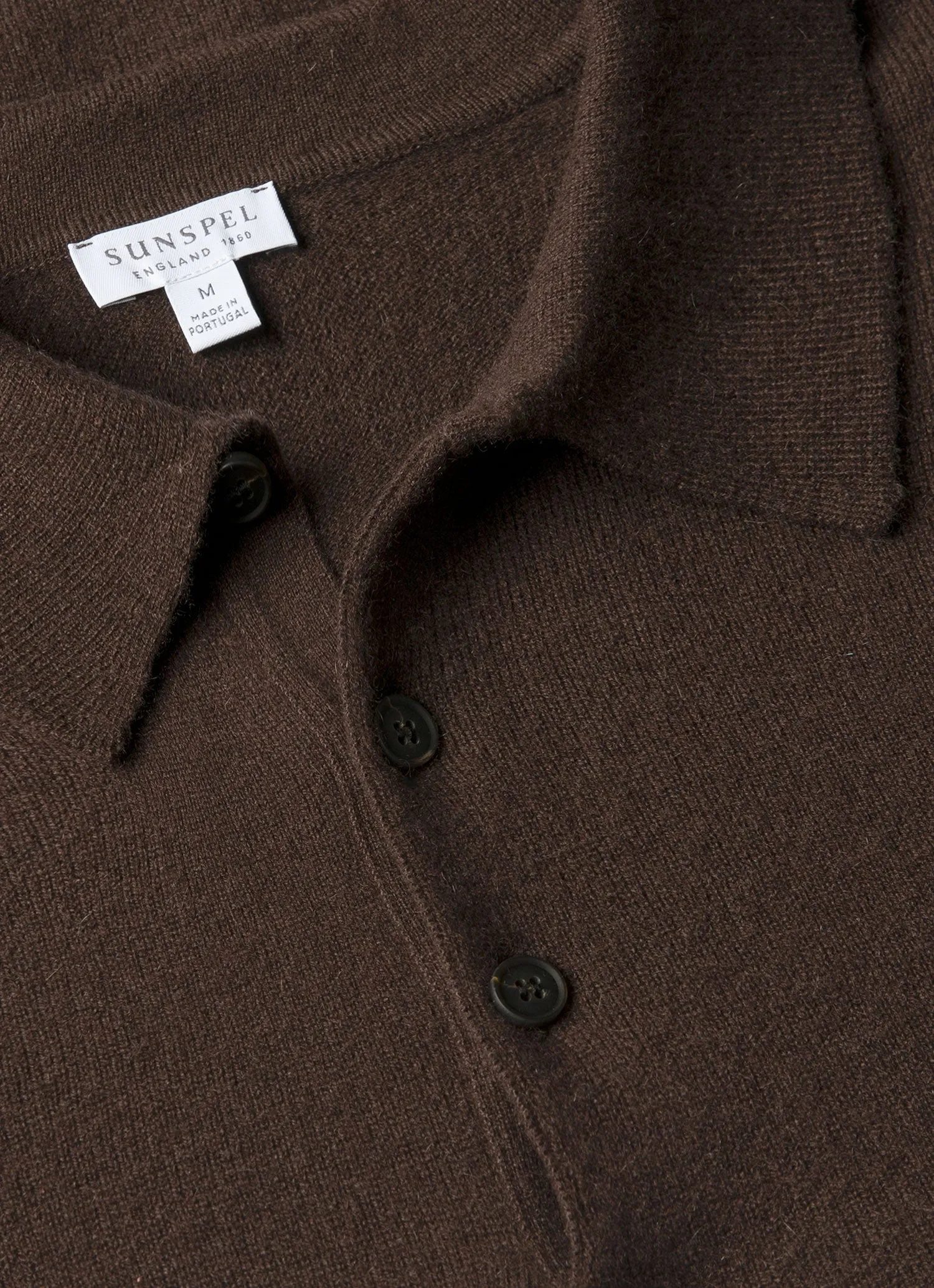 Perfect Layer Soft and Stylish Men's Cashmere Polo Shirt in Truffle