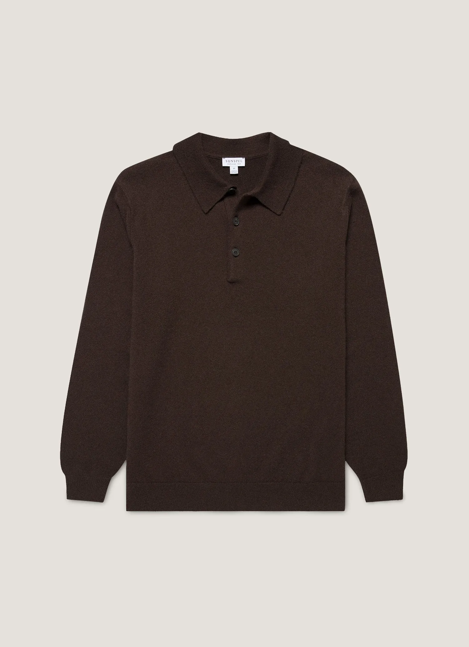 Men's Cashmere Polo Shirt in Truffle Edgy