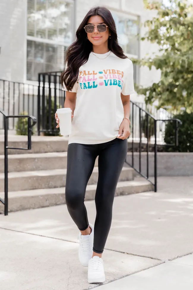 Modern Outfit Coastal Chic Fall Vibes Ivory Graphic Tee SALE