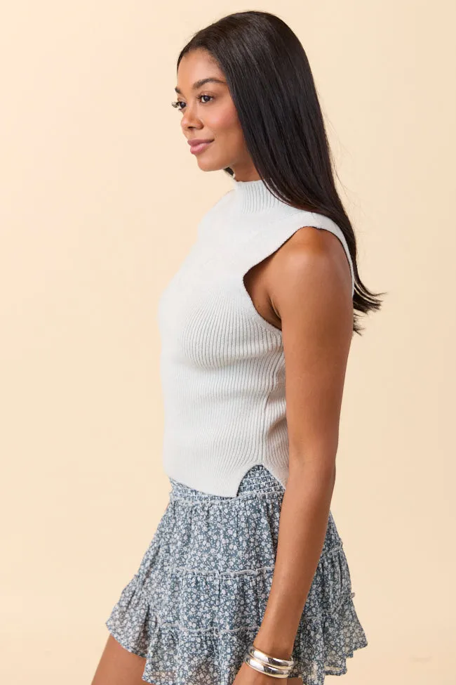 Farrah Seafoam Mock Neck Sweater Tank HypoallergenicTextile