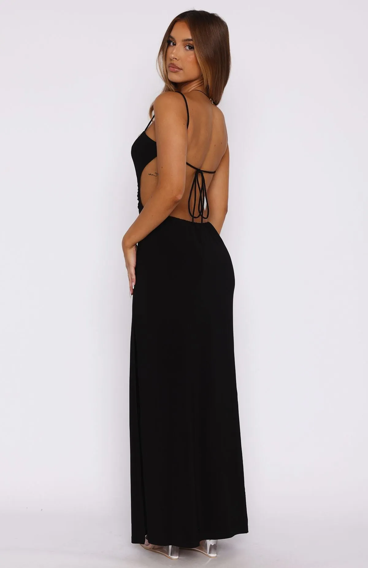 Don't Get Me Started Maxi Dress Black Feminine Details