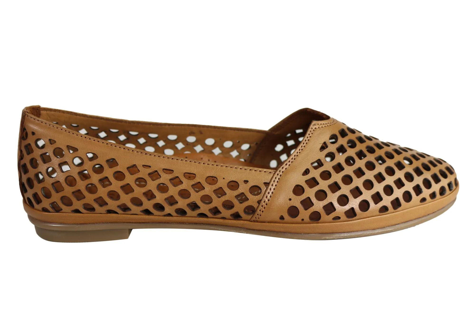 Shock Absorb Orizonte Aria Womens European Comfortable Soft Leather Flat Shoes