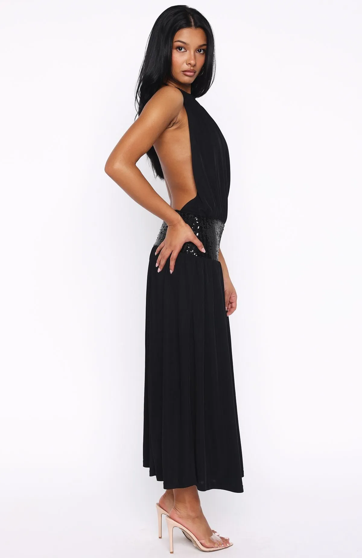 Graduation-Event Pure Fit Always Evolving Halter Midi Dress Black