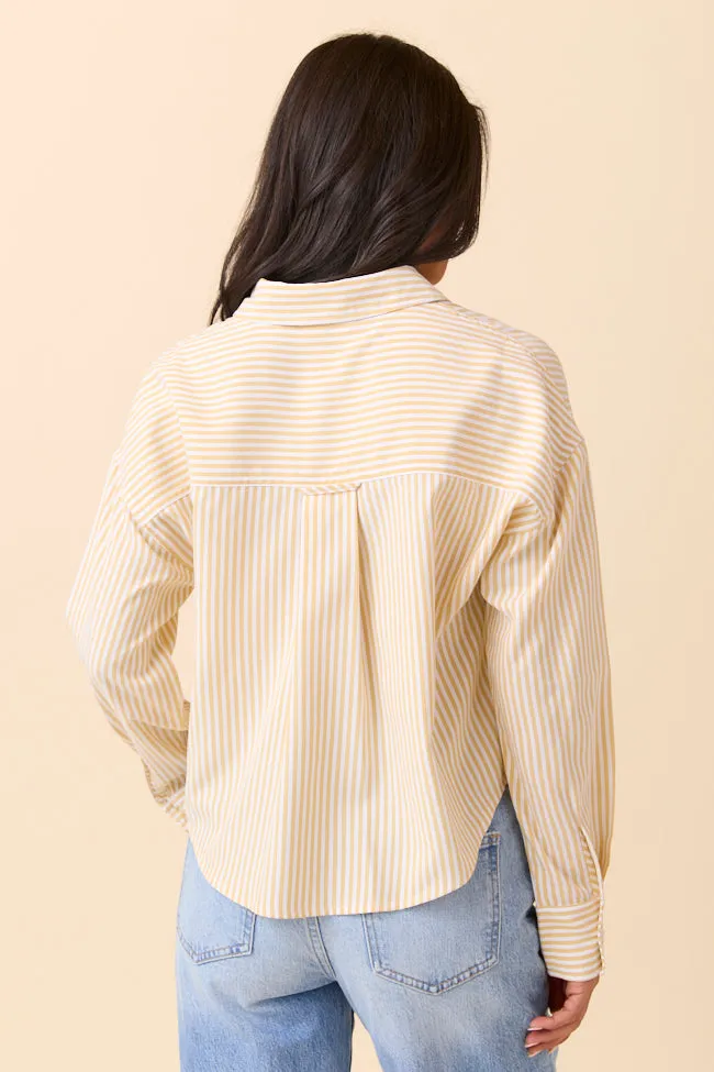 All-Occasion Wear Juliana Cropped Yellow Striped Shirt